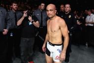 PHOENIX, AZ - JANUARY 15:  BJ Penn leaves the Octoagon after his defeat to Yair Rodriguez (not pictured) during the UFC Fight Night event at the at Talking Stick Resort Arena on January 15, 2017 in Phoenix, Arizona.  (Photo by Christian Petersen/Getty Images)